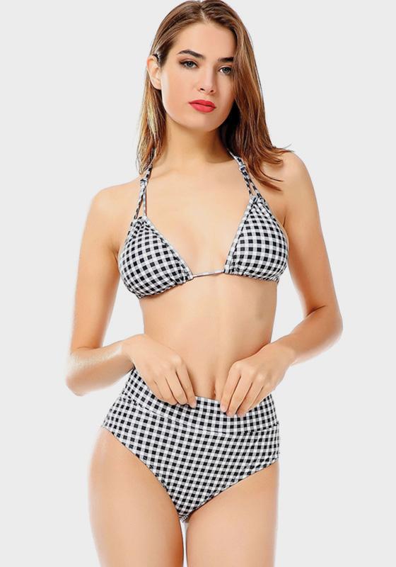 Melvi Plaid High Waist Bikini Melvi Plaid High Waist Bikini