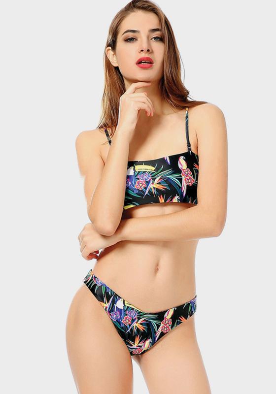 Viva Leaf Print High Cut Bikini Viva Leaf Print High Cut Bikini