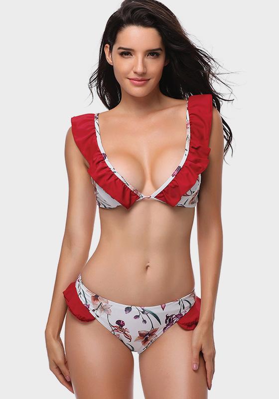 Amitto Push Up Flounce Bikini Amitto Push Up Flounce Bikini