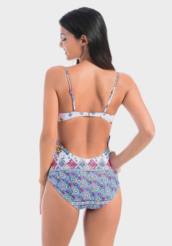Elnon Halter Top Print One Piece Elnon Halter Top Print One Piece