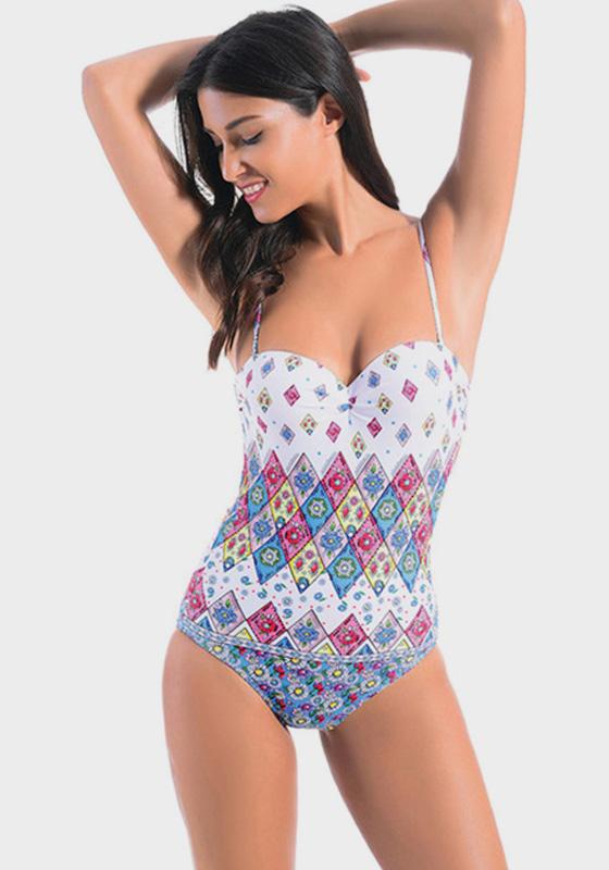 Elnon Halter Top Print One Piece Elnon Halter Top Print One Piece