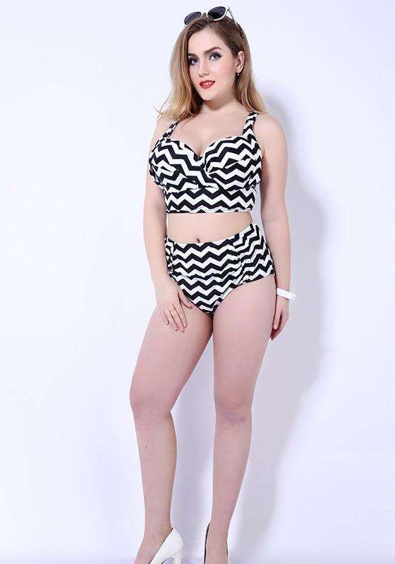 Inda High Waist Stripe Bikini Inda High Waist Stripe Bikini