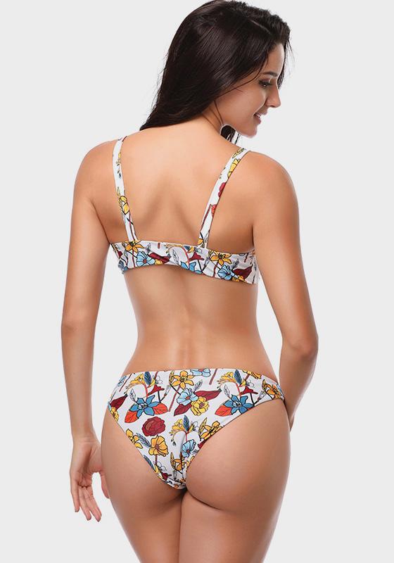 Floral Print Bandeau Bikini Floral Print Bandeau Bikini