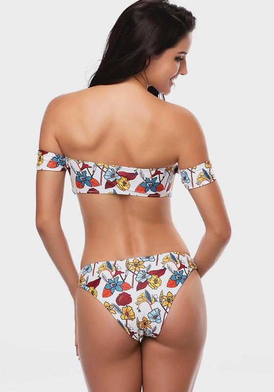 Floral Print Bandeau Bikini Floral Print Bandeau Bikini