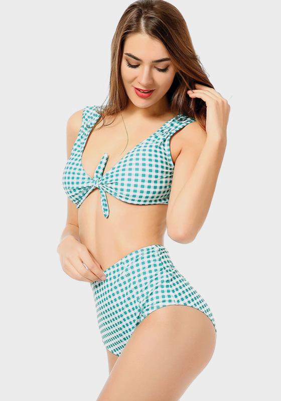 Melvi Plaid High Waist Bikini Melvi Plaid High Waist Bikini