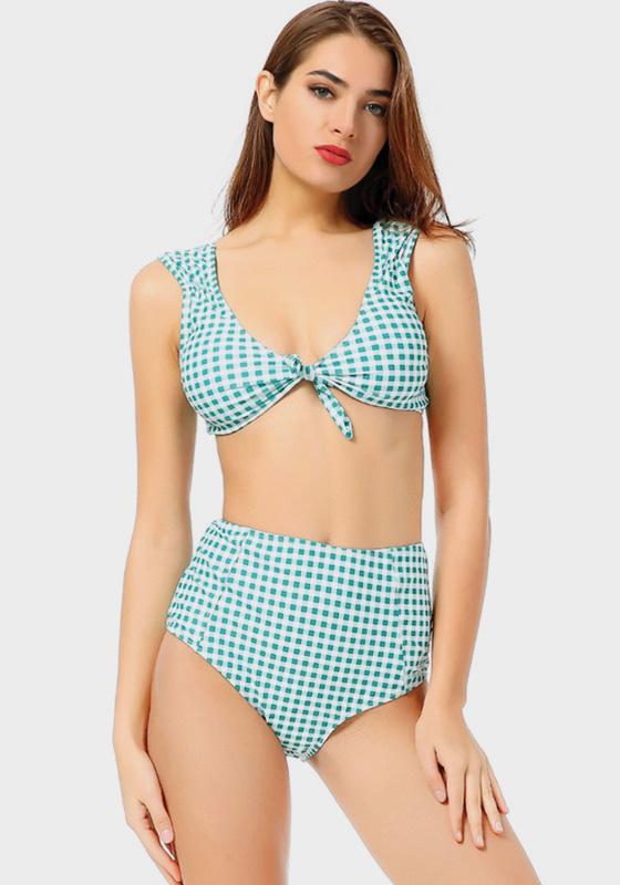 Melvi Plaid High Waist Bikini Melvi Plaid High Waist Bikini