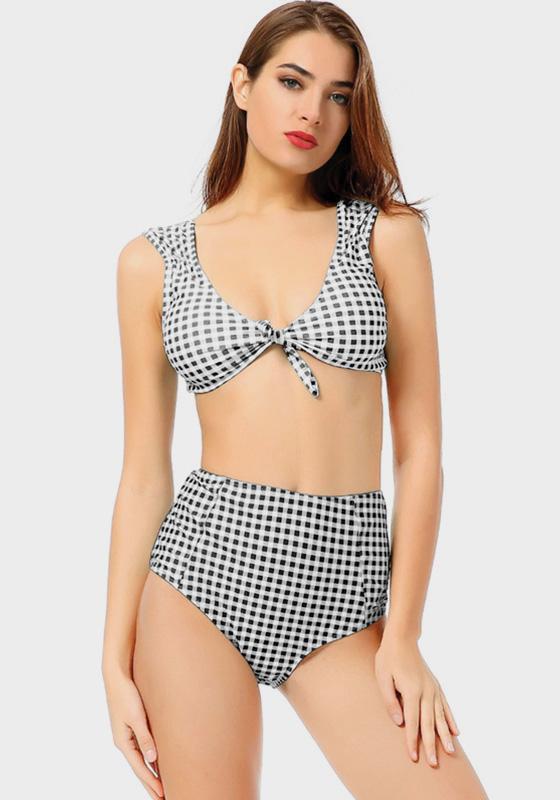 Melvi Plaid High Waist Bikini Melvi Plaid High Waist Bikini